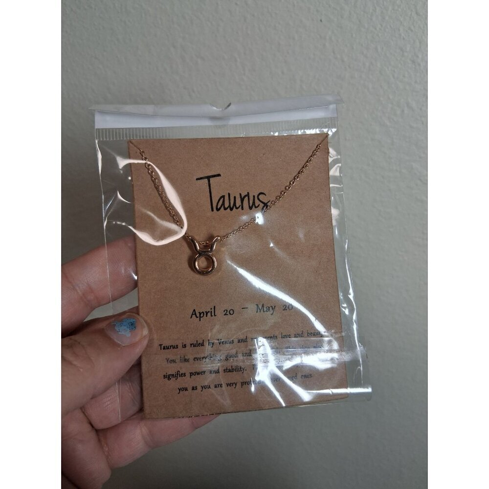 NEW Taurus Charm Necklace Zodiac Gift Women's Fashion Jewelry April May